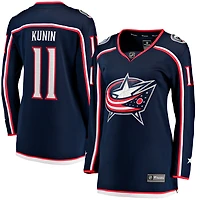 Maillot de joueur échappé à domicile des Blue Jackets Columbus, Luke Kunin, bleu marine, pour femmes Fanatics