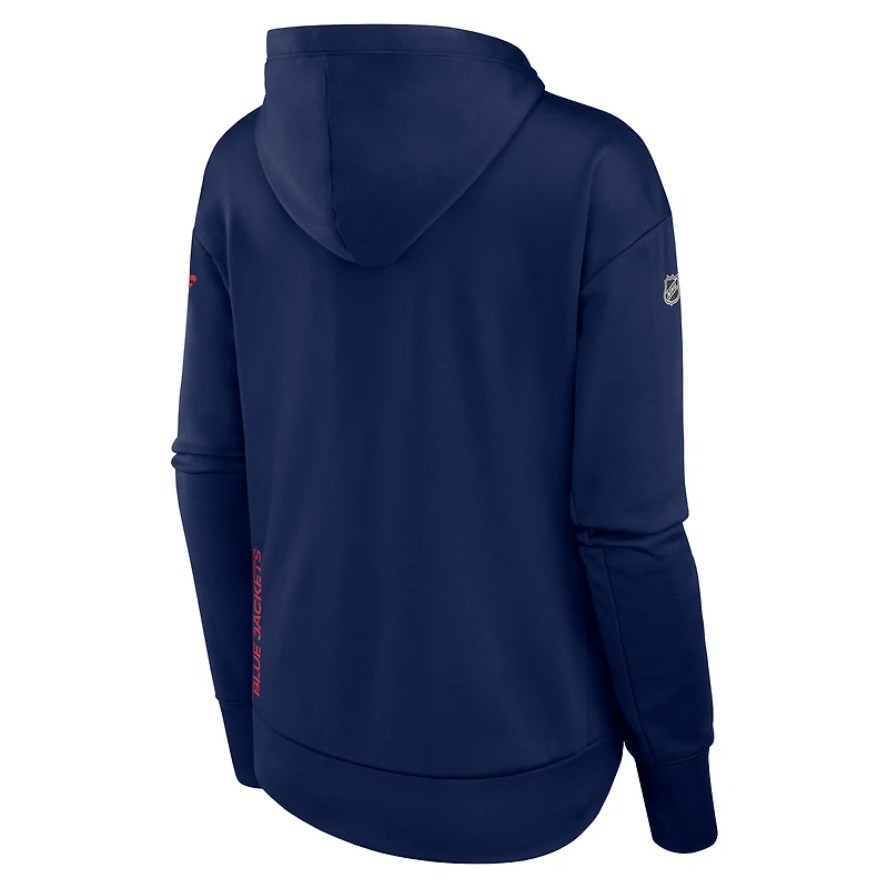 Fanatics Navy Columbus Blue Jackets Authentic Pro Scuba Sweat à capuche entièrement zippé pour femmes