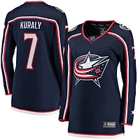 Fanatics pour femmes Sean Kuraly Navy Columbus Blue Jackets Maillot de joueur échappé à domicile
