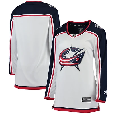 Maillot Breakaway extérieur Fanatics pour femmes, blanc, Columbus Blue Jackets