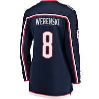Maillot Breakaway Fanatics Zach Werenski pour femmes, bleu marine, Columbus Blue Jackets