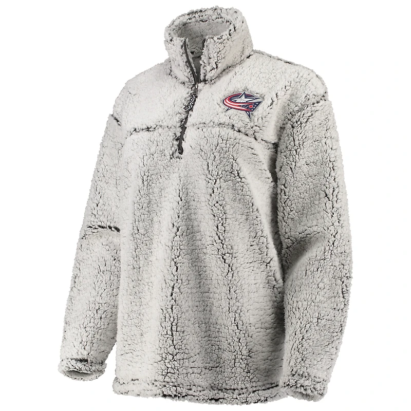 G-III 4Her by Carl Banks pour femme Gris Columbus Blue Vestes Sherpa Quarter-Zip Pullover Jacket