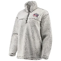 G-III 4Her by Carl Banks pour femme Gris Columbus Blue Vestes Sherpa Quarter-Zip Pullover Jacket