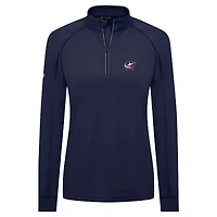 Women's Levelwear Navy Columbus Blue Jackets Kinetic Insignia Core Raglan Quarter-Zip Top