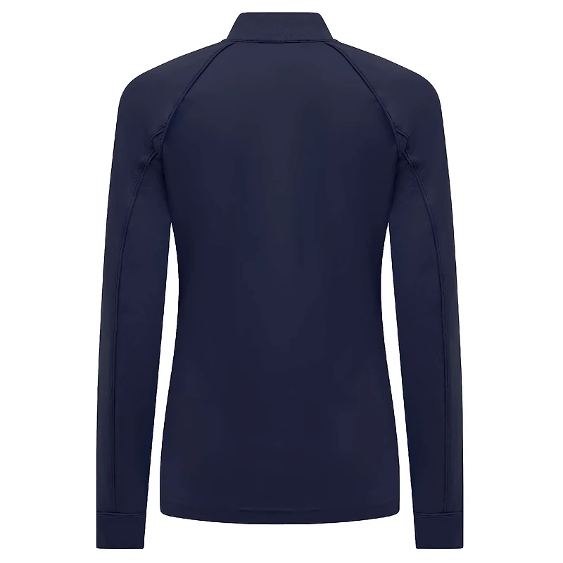 Women's Levelwear Navy Columbus Blue Jackets Kinetic Insignia Core Raglan Quarter-Zip Top