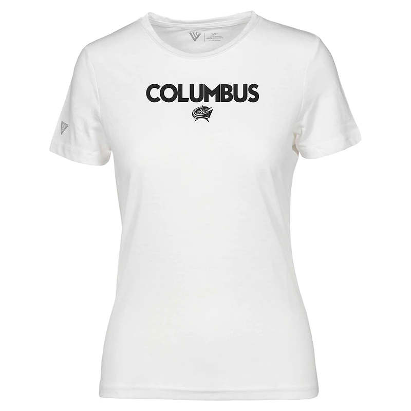 Women's Levelwear  White Columbus Blue Jackets Maddox City Capsule T-Shirt