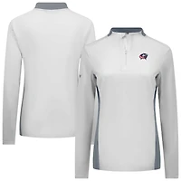 Women's Levelwear White Columbus Blue Jackets Moxie Insignia Core Quarter-Zip Top