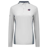 Women's Levelwear White Columbus Blue Jackets Moxie Insignia Core Quarter-Zip Top