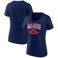 T-shirt à col en V Slapshot des Blue Jackets de Columbus, bleu marine, pour femmes
