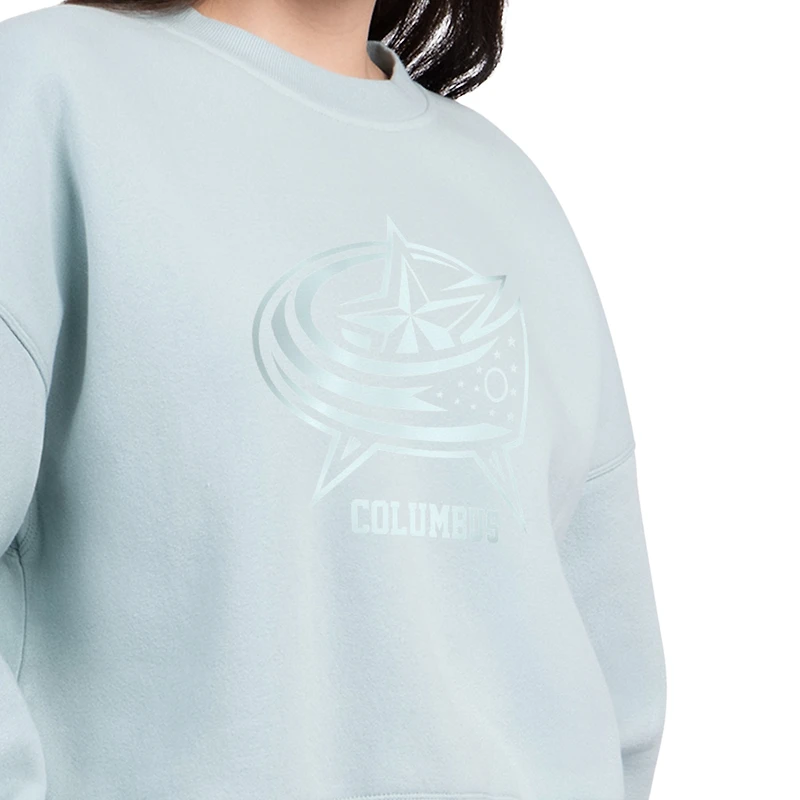 Women's Starter Green Columbus Blue Jackets Boxy Cropped Sweatshirt