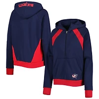 Sweat à capuche demi-zip Wishbone Starter Navy Columbus Blue Jackets pour femme
