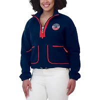 Women's WEAR by Erin Andrews  Navy Columbus Blue Jackets Polar Fleece Half-Zip Jacket