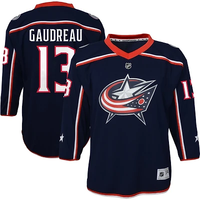 Maillot de joueur réplique Johnny Gaudreau bleu marine Columbus Blue Jackets pour jeunes
