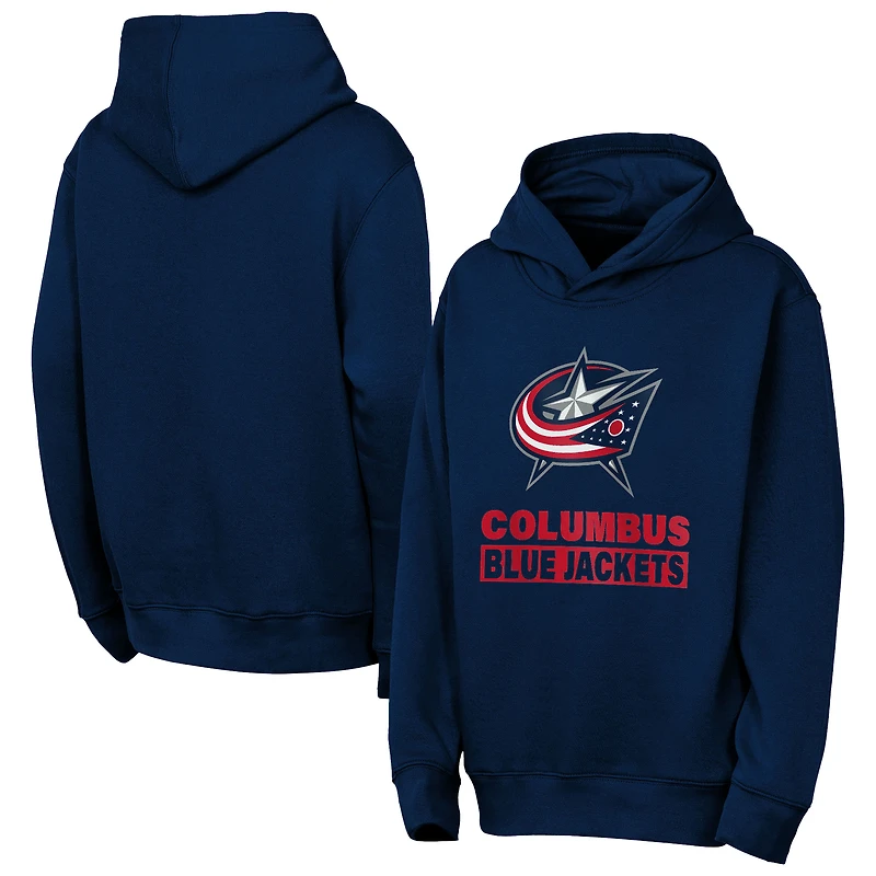 Sweat à capuche bleu marine Columbus Blue Jackets Back to Basics pour jeunes Outerstuff