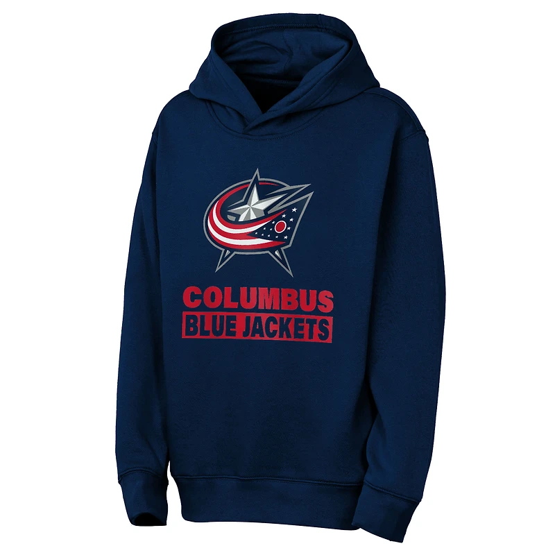 Youth Outerstuff  Navy Columbus Blue Jackets Back to Basics Hoodie