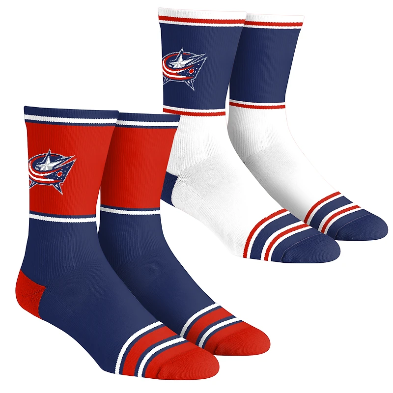 Youth Rock Em Socks  Columbus Blue Jackets 2-Pack Color Block Crew Socks Set
