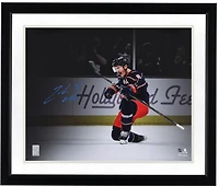 Zach Werenski Columbus Blue Jackets Autographed 16" x 20" Navy Jersey Celebration Spotlight Photograph