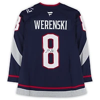 Maillot Fanatics Premium 2025 Navy Stadium Series autographié par Zach Werenski des Columbus Blue Jackets