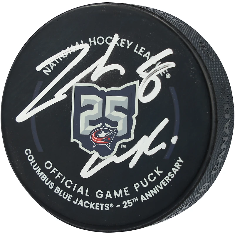 Zach Werenski Columbus Blue Jackets Autographed 25th Anniversary Official Game Puck  