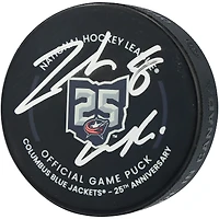Zach Werenski Columbus Blue Jackets Autographed 25th Anniversary Official Game Puck  