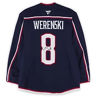 Maillot authentique Fanatics Pro bleu marine autographié de Zach Werenski, des Blue Jackets de Columbus