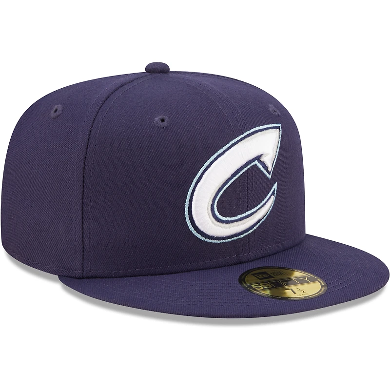 Men's New Era Navy Columbus Clippers Authentic Collection 59FIFTY Fitted Hat