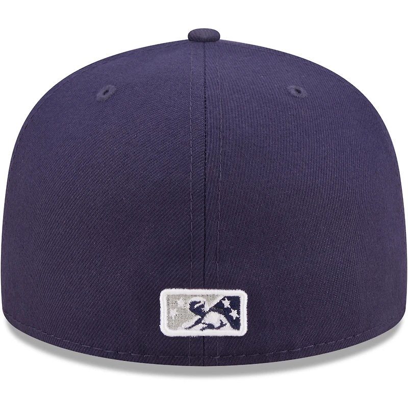 Men's New Era Navy Columbus Clippers Authentic Collection 59FIFTY Fitted Hat