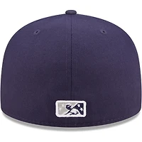 Men's New Era Navy Columbus Clippers Authentic Collection 59FIFTY Fitted Hat