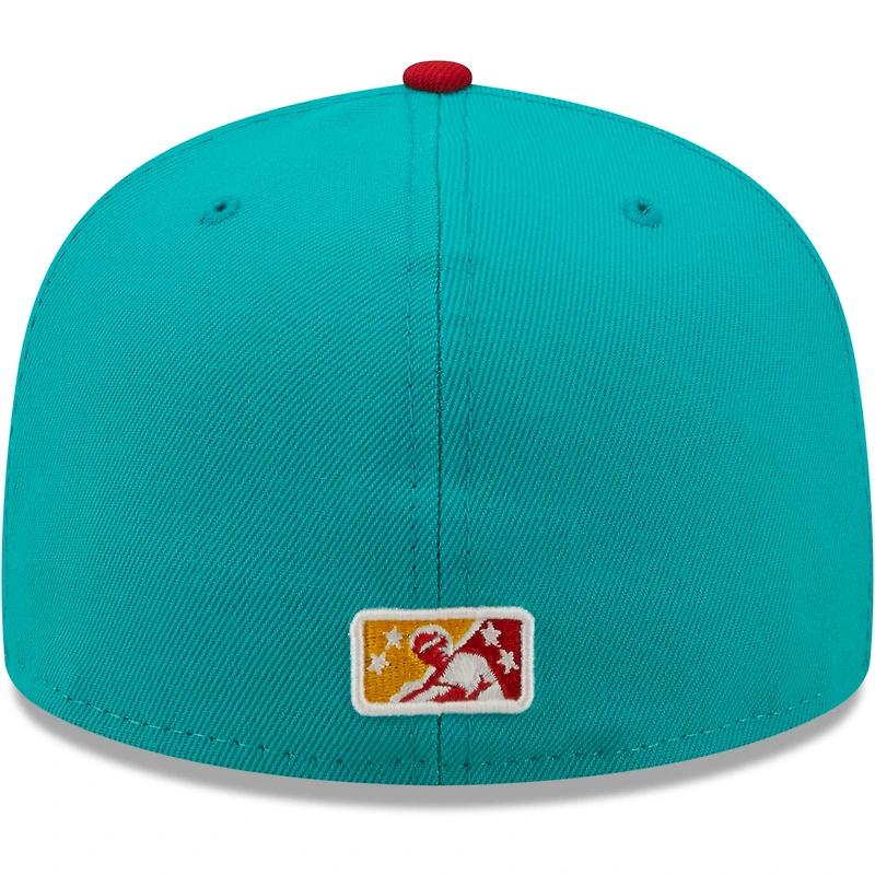 Men's New Era White/Red Veleros De Columbus Copa La Diversion 59FIFTY Fitted Hat