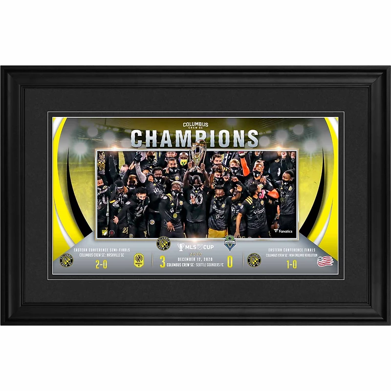 Photographie panoramique encadrée de 10" x 18" de Columbus Crew, championne de la MLS Cup 2020