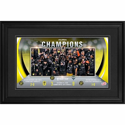 Photographie panoramique encadrée de 10" x 18" de Columbus Crew, championne de la MLS Cup 2020