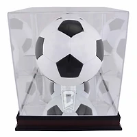 Vitrine de ballon de football avec logo de l'équipe Columbus Crew en acajou