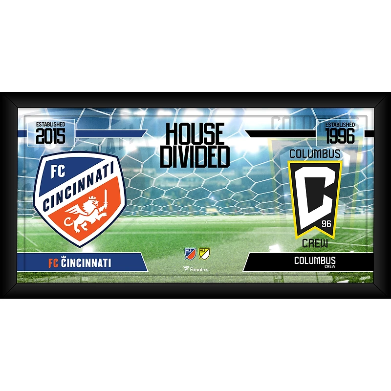 Collage encadré 10" x 20" du FC Cincinnati contre Columbus Crew, division de la maison