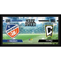Collage encadré 10" x 20" du FC Cincinnati contre Columbus Crew, division de la maison