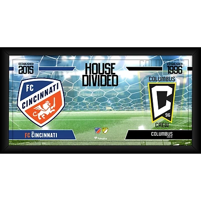 FC Cincinnati vs. Columbus Crew Framed 10" x 20" House Divided Collage