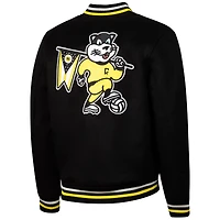 Men's Sport Design Sweden  Black Columbus Crew Free Kick Wool Full-Snap Varsity Jacket