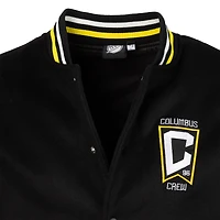 Men's Sport Design Sweden  Black Columbus Crew Free Kick Wool Full-Snap Varsity Jacket