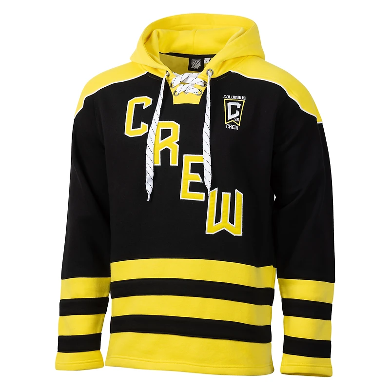 Men's Sport Design Sweden  Black Columbus Crew Hat Trick Hockey Pullover Hoodie