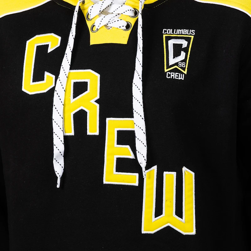 Men's Sport Design Sweden  Black Columbus Crew Hat Trick Hockey Pullover Hoodie
