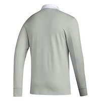 Polo à manches longues adidas 2023 Player gris Columbus Crew Travel pour hommes