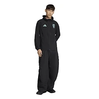 Coupe-vent à capuche zippé adidas Columbus Crew Tiro Travel pour homme, noir