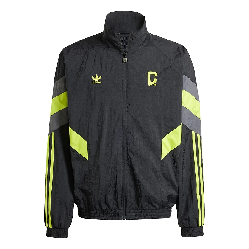 Veste de survêtement zippée intégrale noire Adidas Originals Columbus Crew pour homme la collection Culturewear