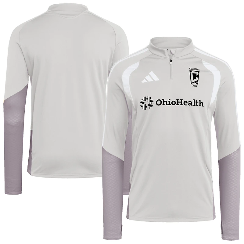 Haut d'entraînement zippé 1/4 adidas Silver Columbus Crew 2026 Tiro Competition pour homme