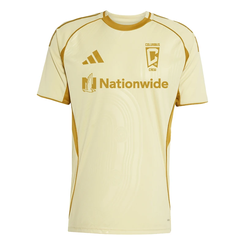 Men's adidas Tan Columbus Crew 2025 One Planet Pre-Match Top