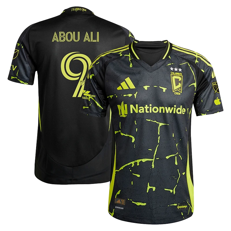 Men's adidas Wessam Abou Ali Black Columbus Crew 2025 The Goosebumps Kit On-Field Authentic Jersey