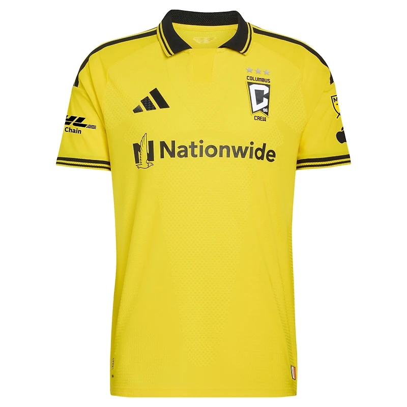 Men's adidas Yellow Columbus Crew 2026 The Crafted for Excellence Kit On-Field Authentic Patch Jersey
