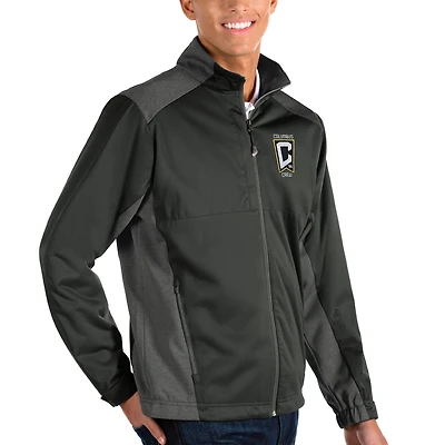 Men's Antigua Charcoal Columbus Crew Revolve Full-Zip Jacket
