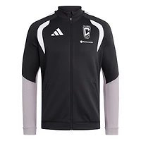 Veste d'entraînement de compétition Columbus Crew 2026 noire pour homme, fermeture éclair intégrale
