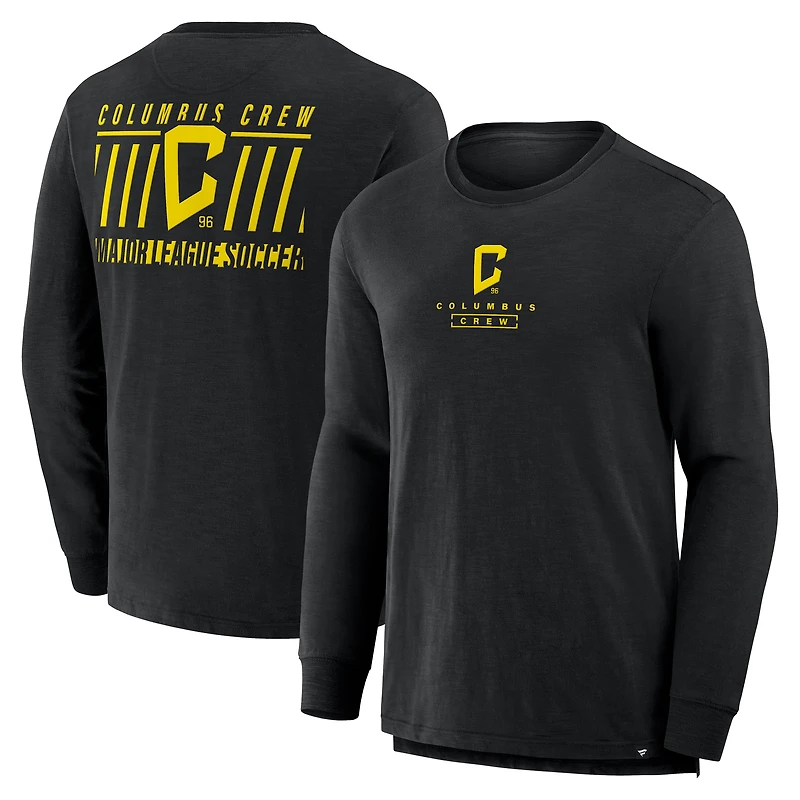 T-shirt à manches longues noir Columbus Crew Lob Attempt Stadium Slub pour homme Fanatics