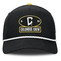 Casquette Fanatics noire Columbus Crew à deux coutures et à monture en A ajustable